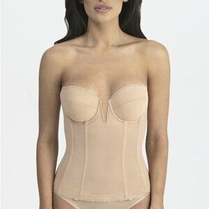 Dominique Intimates V Wire Corset Light Brown 38B NWT